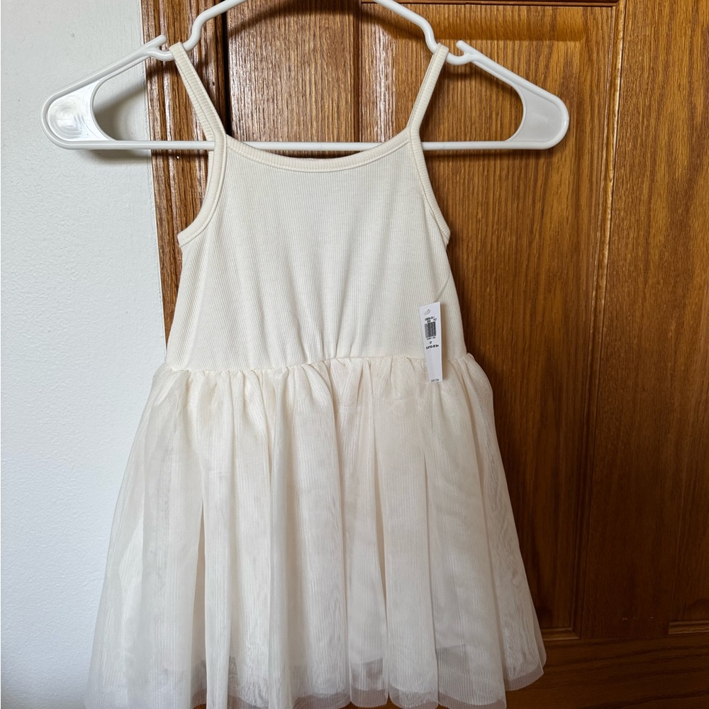 Old Navy toddler Cream Sleeveless Tulle Dress 3T